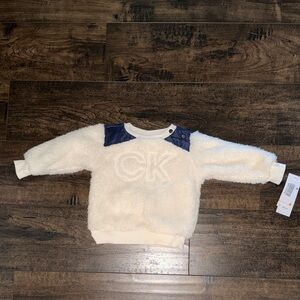 NWT Calvin Klein Faux Fur Contrast Pullover